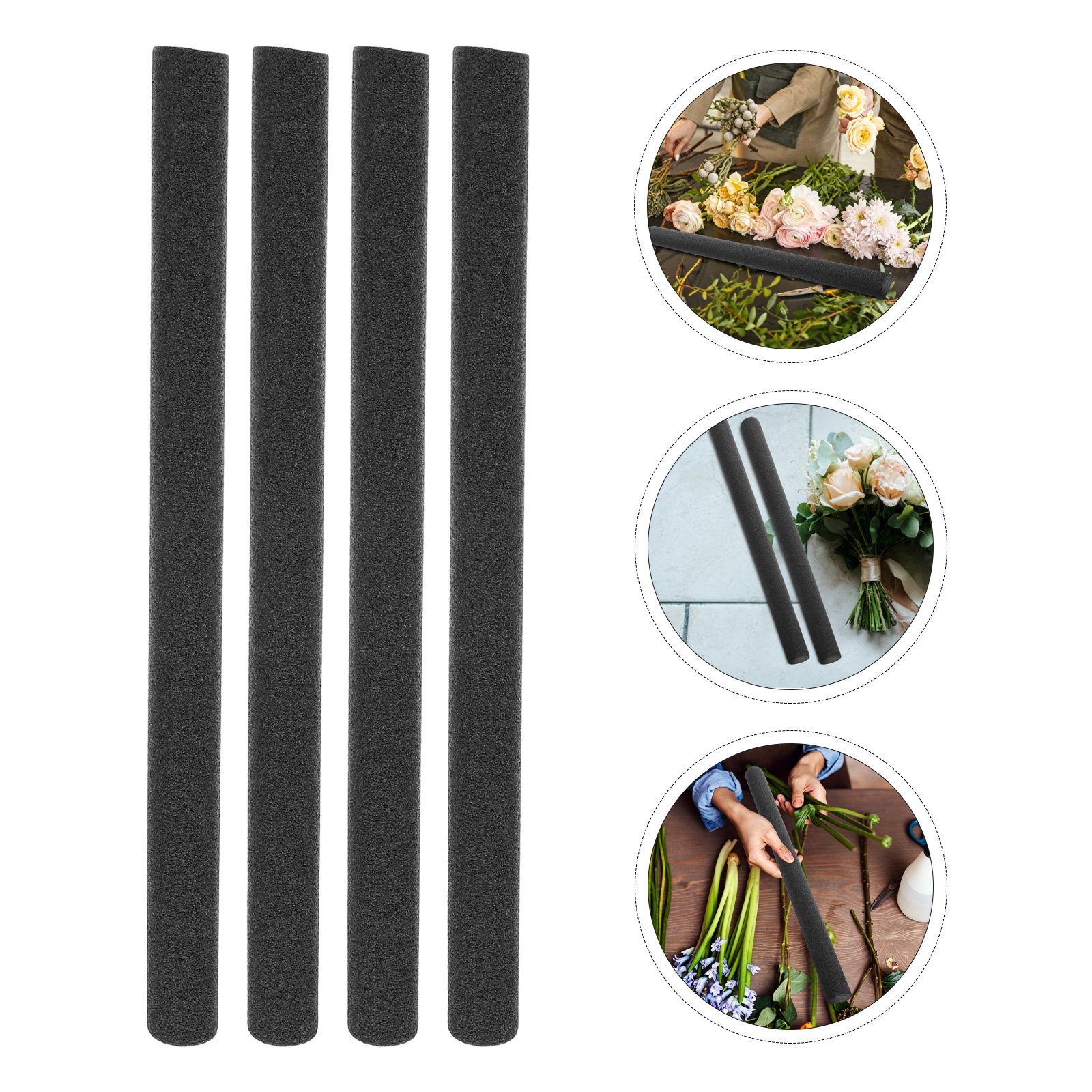 Supply For Florist - 8Pcs Floral Foam Rods Black 1.6