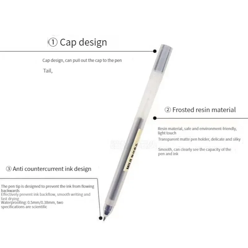 6/8Pcs/Set MUJIs Gel Pen Black - Pentel Pen Energel review and price
