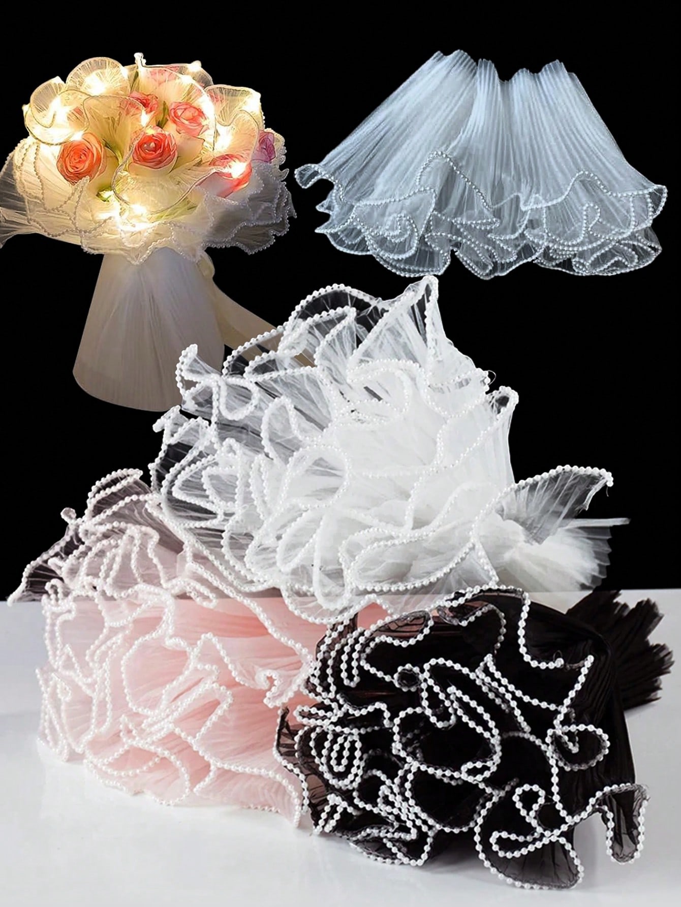 4Yards Faux Pearl Edge Flower  - Supply For Florist review and price